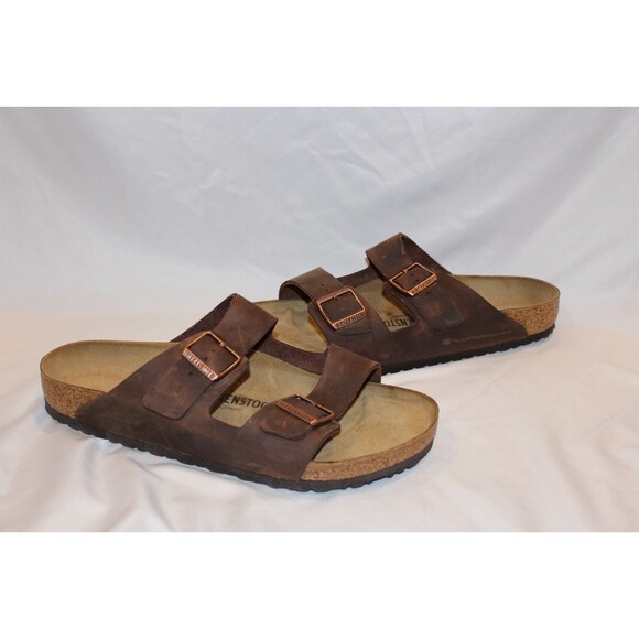 Birkenstock Sandals Men Arizona Leather Strap Sandals Habana Brown main image 5